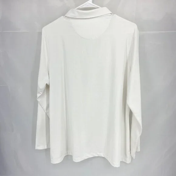 Peter Millar Women XL Golf Polo Shirt Perfect Fit Performance Long Sleeve White - Picture 3 of 9